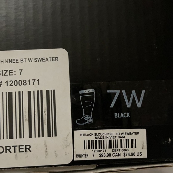 Torrid Boots NWT Black Sweater Trimmed Knee High Slouch Boot 7W - Picture 9 of 13